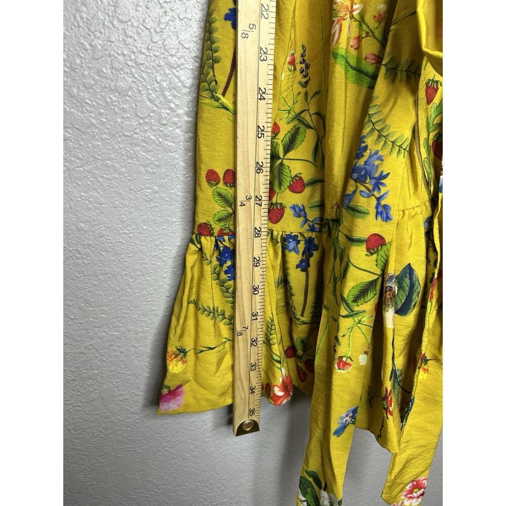 Anthropologie Yellow Floral Ruffle Mini Dress - Picture 5 of 11